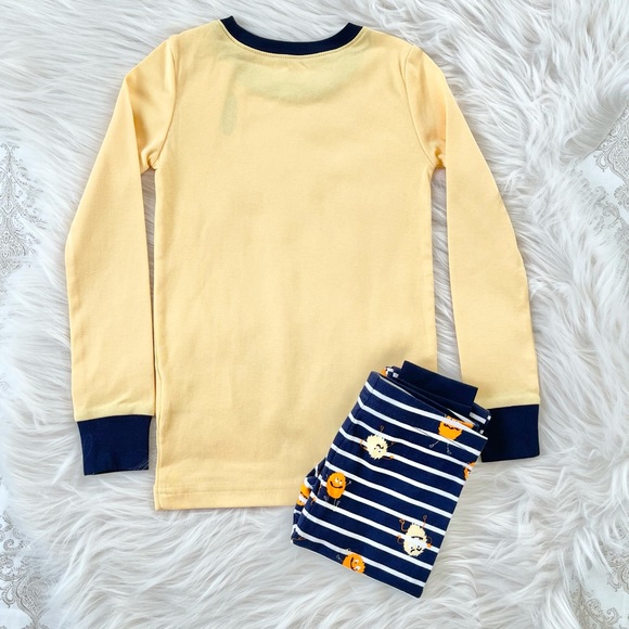 Old Navy Boys Yellow/Navy Blue Monster Print Pajama Set NWT Sz 5 - Picture 2 of 5